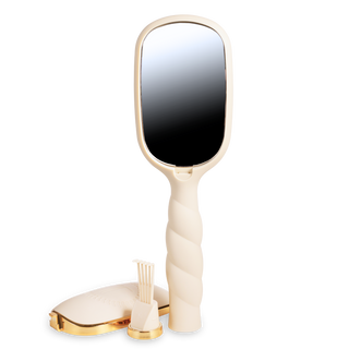 TELETIES detangler hair brush with ergonomic handle and wide-tooth comb attachment for fine hair
