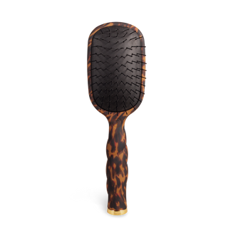 TELETIES detangler hair brush with tortoiseshell handle and black bristled paddle head