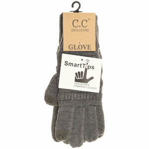 Solid Cable Knit Gloves