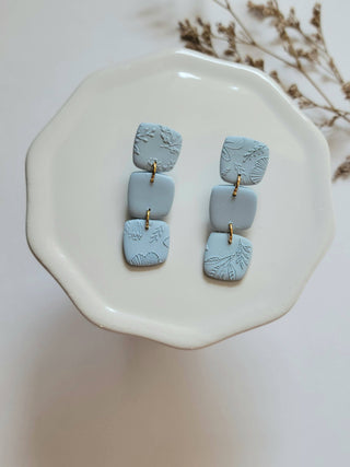 The Triple Square Dangles- Polymer Clay Earrings