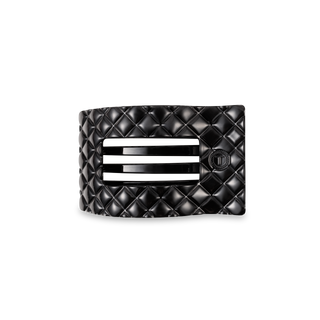 Flat Rectangle Hair Clip | Small | Jet Black Quilted