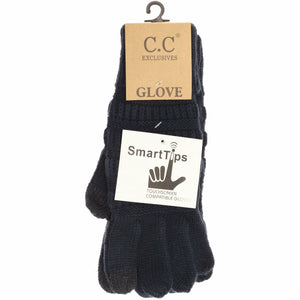 Solid Cable Knit Gloves