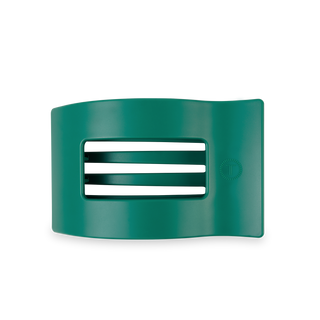 TELETIES flat rectangle hair clip with horizontal slats in teal green color
