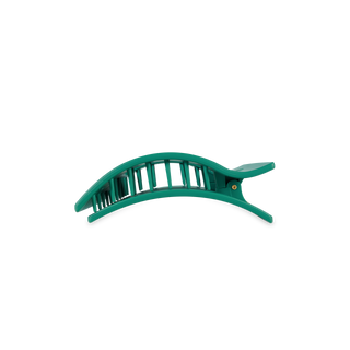 TELETIES flat rectangle hair clip in curved banana shape with ribbed texture design