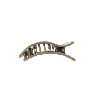 TELETIES flat rectangle hair clip with curved design and grip teeth on white background