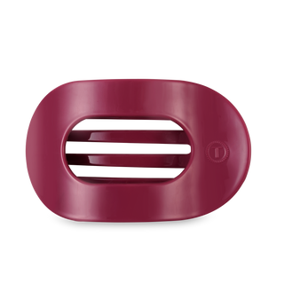 TELETIES flat round hair clip with oval opening and ridged interior grip surface