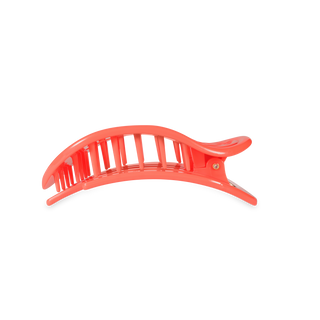 TELETIES flat round hair clip with curved design and ridged texture for secure hold