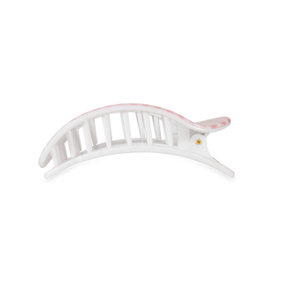 TELETIES flat round hair clip with curved design and grip pads