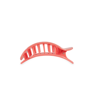 TELETIES flat round hair clip with curved design and grip teeth in translucent material