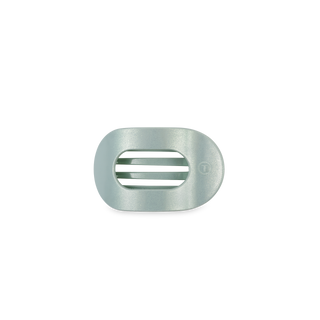 TELETIES flat round hair clip with oval opening and ridged interior grip design