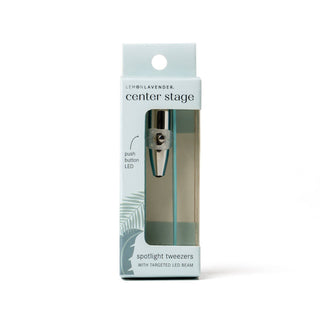 Lemon Lavender Center Stage spotlight tweezers with LED light in packaging box