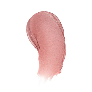 Pink lip tint swatch with shimmer showing smooth, blendable texture on white background