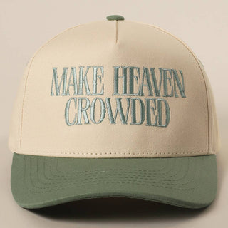 Fashion City Make Heaven Crowded embroidered two-tone baseball cap with structured crown and flat brim.
