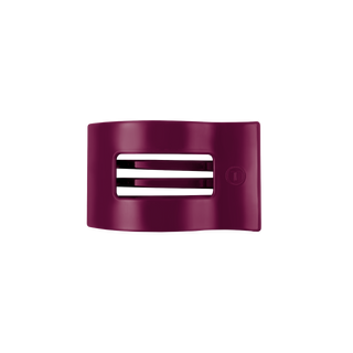 TELETIES small flat rectangle hair clip with open center design on black background.