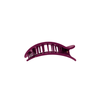 TELETIES small flat round hair clip with open grid design and spring hinge closure.