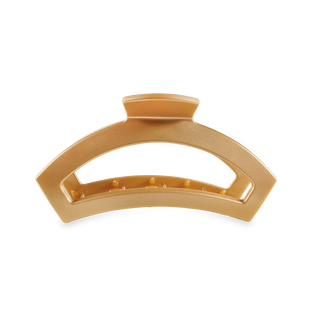 TELETIES open hair clip in champagne color with curved design and grip teeth