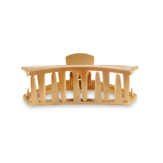 TELETIES open hair clip with rectangular slotted design in champagne color