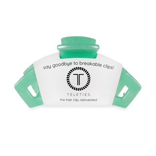 TELETIES open hair clip in mint green with white packaging label