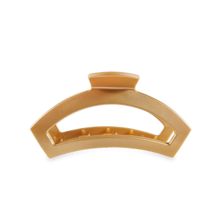 TELETIES open hair clip in champagne color with curved design and secure grip teeth