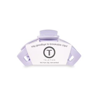 TELETIES hair clips in clear container with product packaging showing spiral coil design