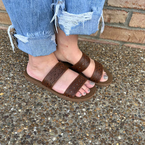 Brown Perforated Sandal