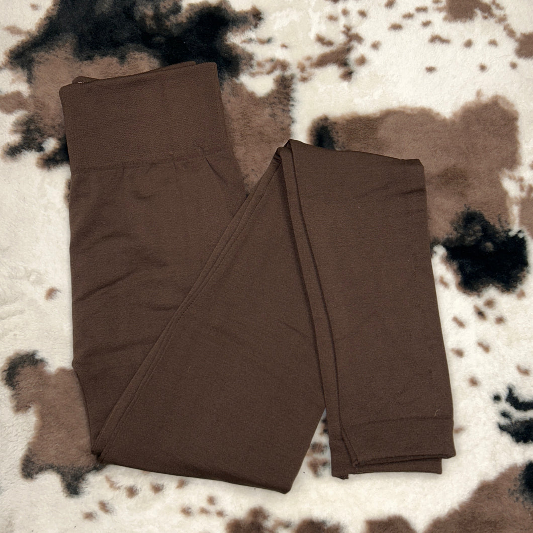 Brown Fleece Legging