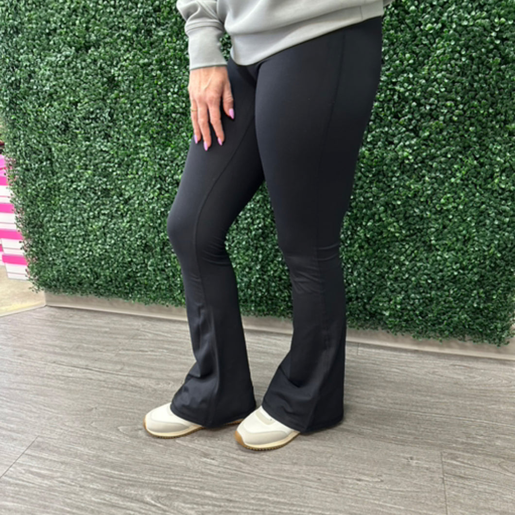 Black High Waist Flare Legging