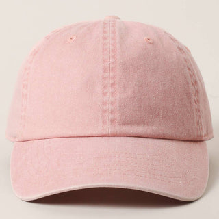 Fashion City Pastel Tone Baseball Cap with curved brim and washed denim texture, front view.
