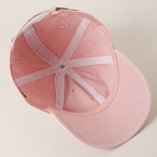 Fashion City baseball cap shown from interior view, displaying panel seams, eyelets, and adjustable strap.
