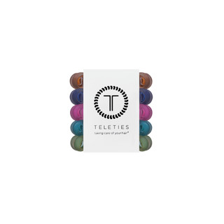 TELETIES Sweater Swatches Tiny Hair Ties multicolor spiral coil pack with branded card