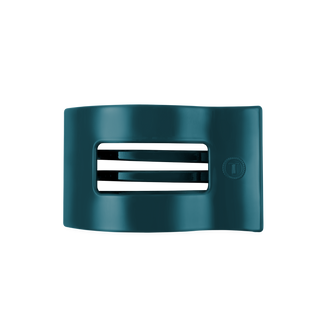 TELETIES flat rectangle hair clip with open center design, shown against black background.