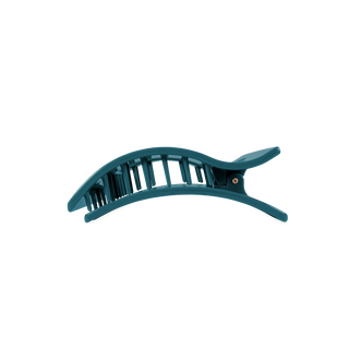 TELETIES medium flat rectangle hair clip with open lattice design and gold pivot hardware.